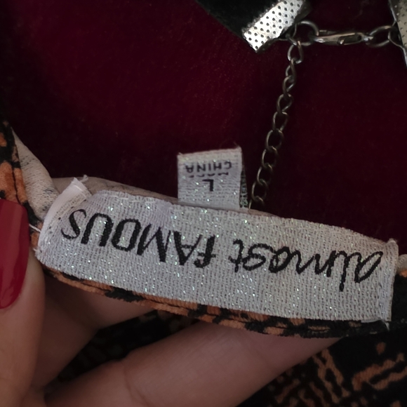 Black and Orange Snake Print Dress - Picture 5 of 5